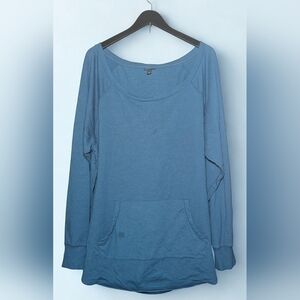 Torrid Teal Blue Sweatshirt with Thumb Holes & Front Pocket – Size 5 (5X)